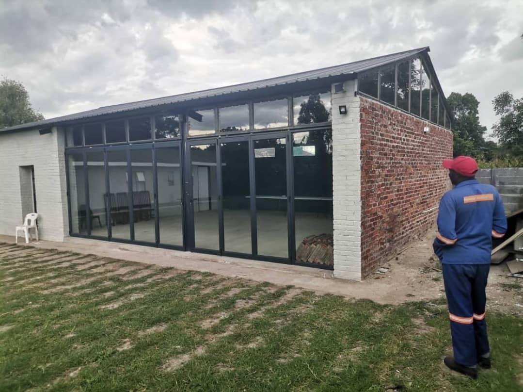 Modern glass & steel facade