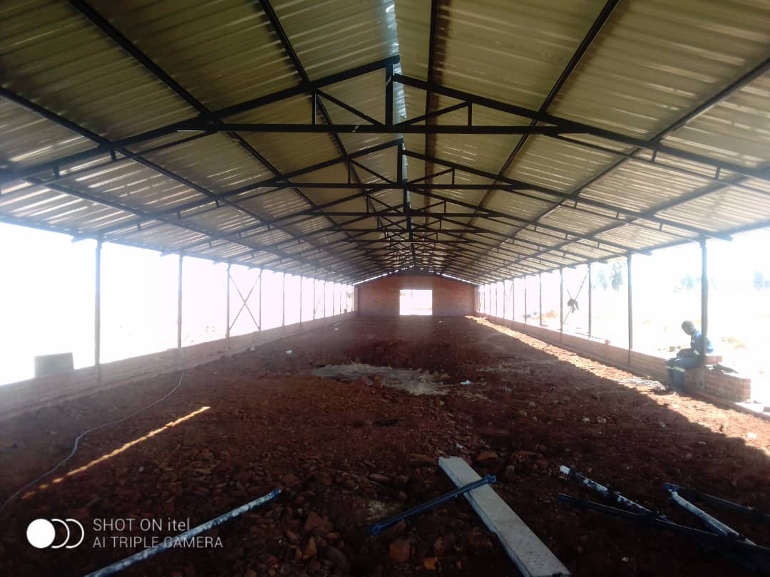 Steel roof framing interior